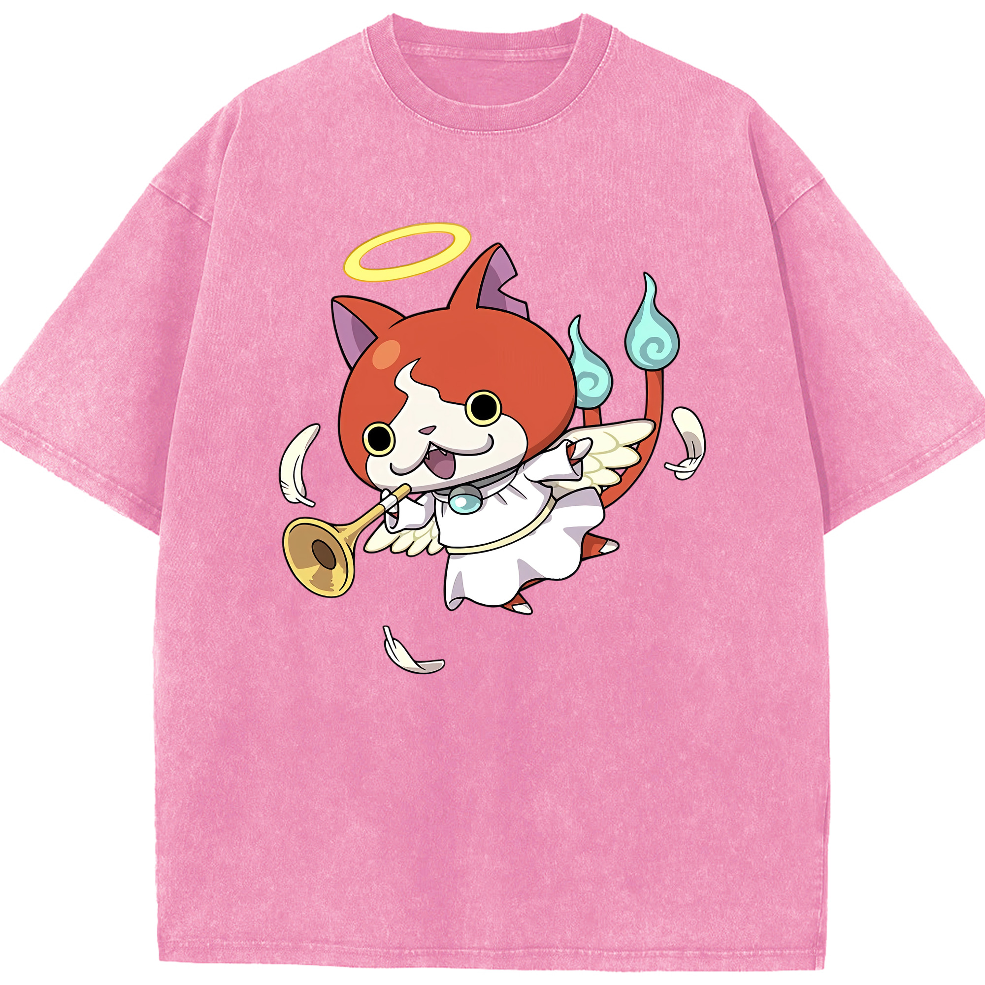 （画像用） 妖怪ウォッチ Yo-kai Watch 綿100% ヴィンテージ風 半袖Tシャツ（フロントプリント）